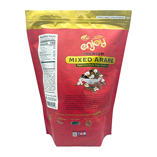 Premium Mix Arare Japanese Style Rice Crackers, Super-sized 40 Oz Container