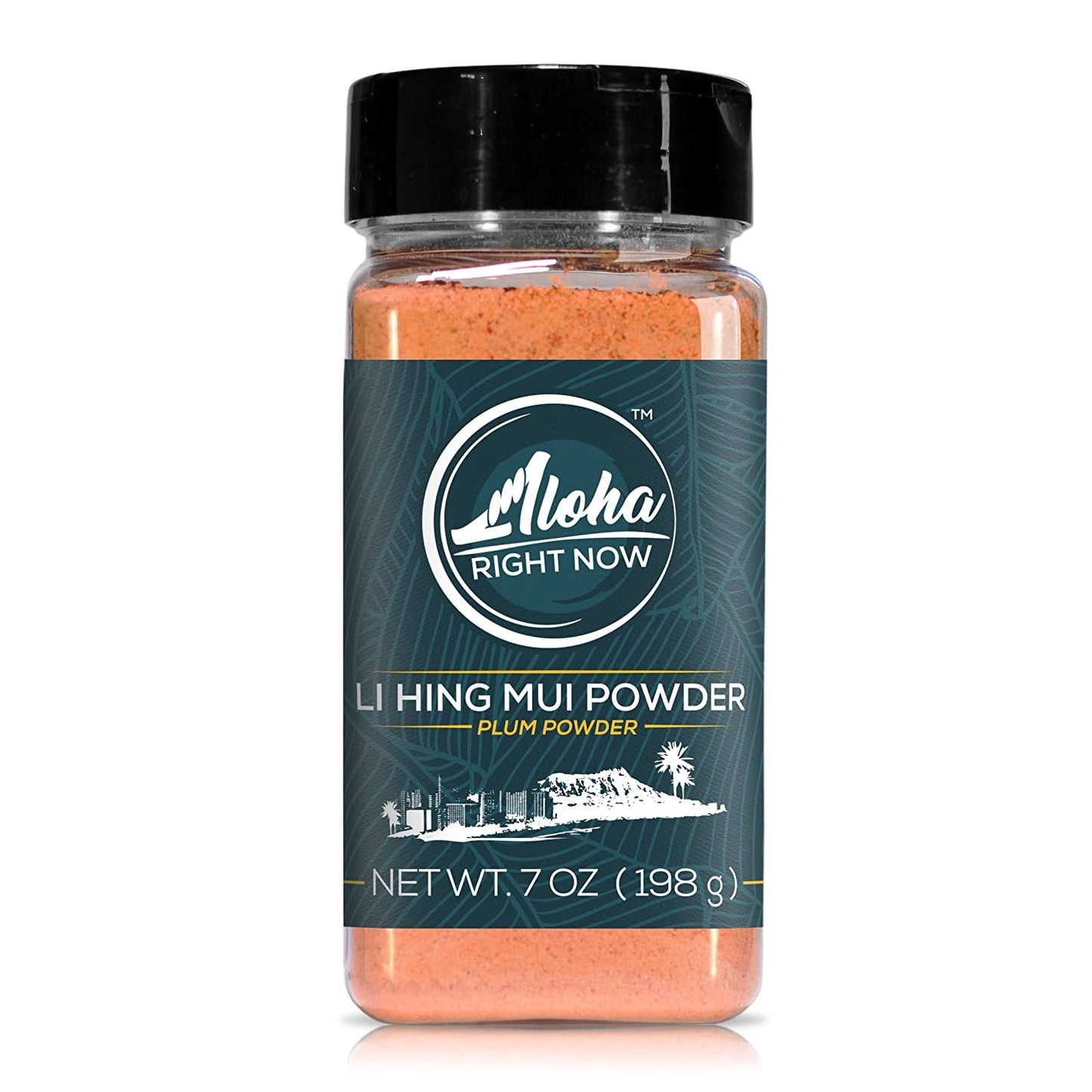Aloha Right Now Authentic Li Hing Mui Powder 7 oz Shaker for flavoring fruits, candy, & cocktail drinks