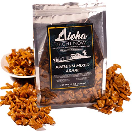 Aloha Right Now Premium Mixed Arare Rice Crackers Mochi Crunch Japanese Hawaiian Style Asian Snack Mix 1LB 16oz