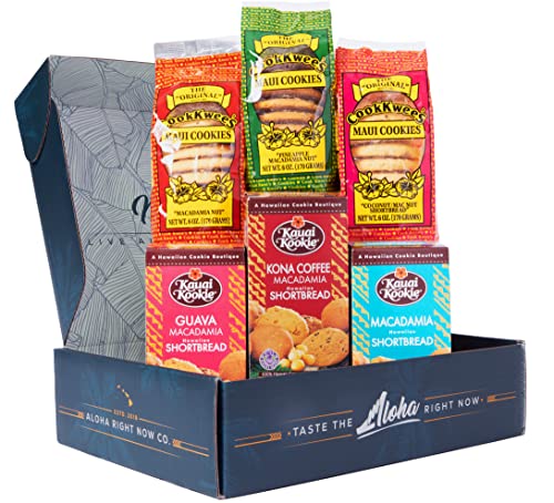 Aloha Right Now Kauai Kookie Cookies and Maui CookKwees Cookies Original Variety Pack (Set of 6)