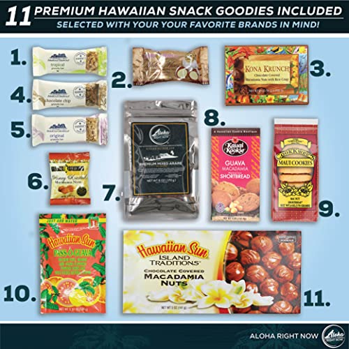 Aloha Right Now Hawaiian Snack Pack Gift Box Deluxe - Pack of 11