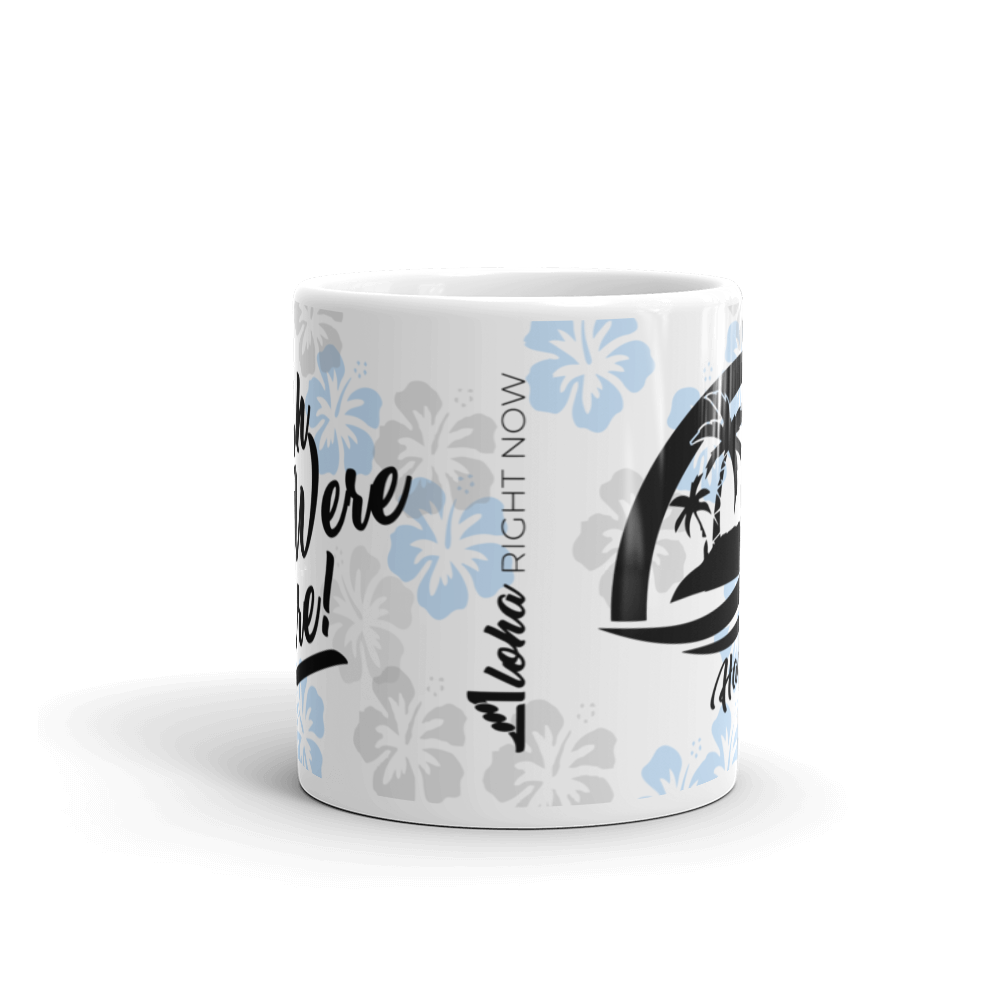 Wish You Were Here Blue Hibiscus Mug