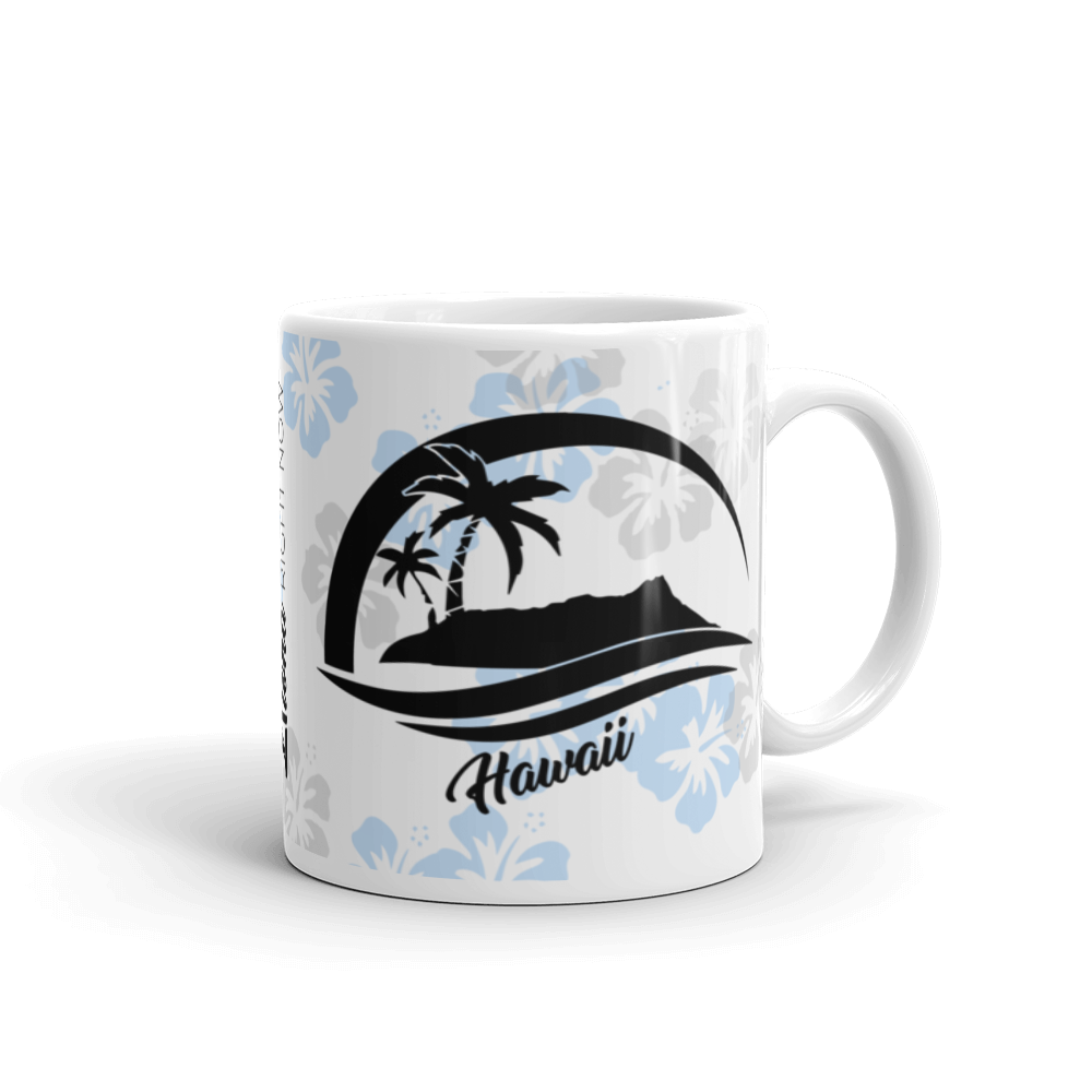 Wish You Were Here Blue Hibiscus Mug