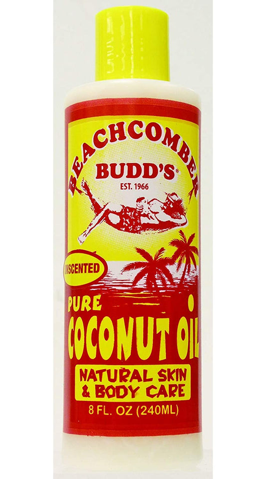 Hawaiian Beachcomber Budd Pure Unscented Coconut Oil 8 oz.