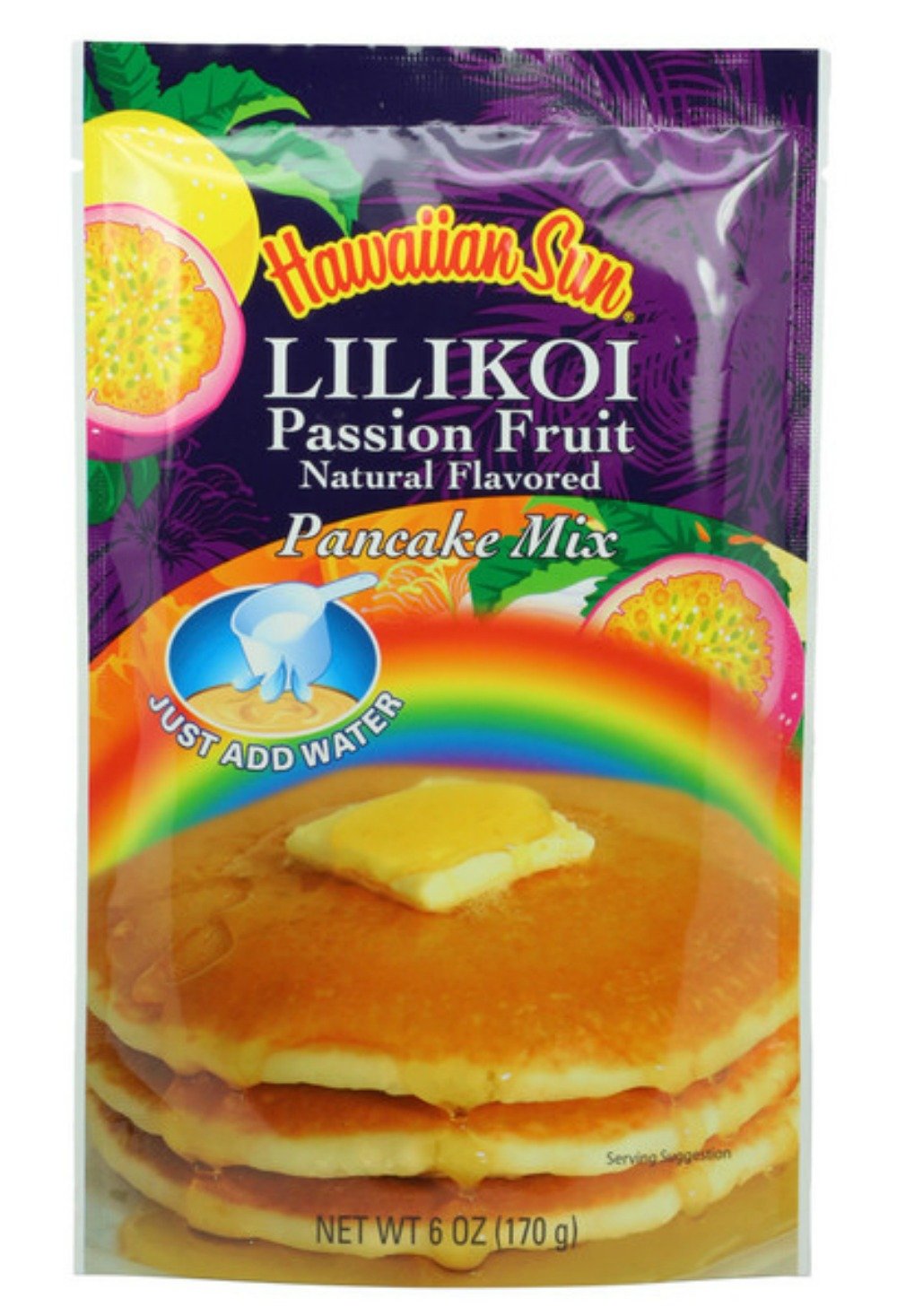 Hawaiian Sun 5 Pack Assorted Pancake Mix: Chocolate Mac, Passion Fruit, Banana Mac Nut, Coconut Pineapple, Strawberry Guava