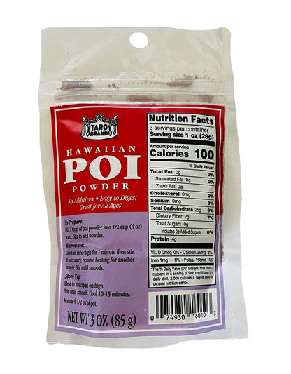 Hawaiian Poi Powder 3oz - Made in Hawaii From Hawaiian Taro