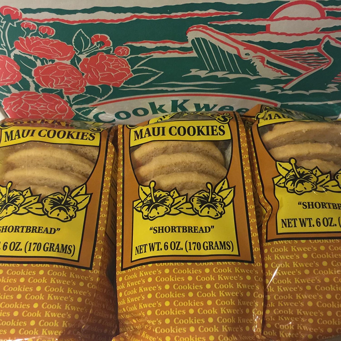 The Original Maui CookKwees Cookies 3 Pack-6 oz. Each (Shortbread)